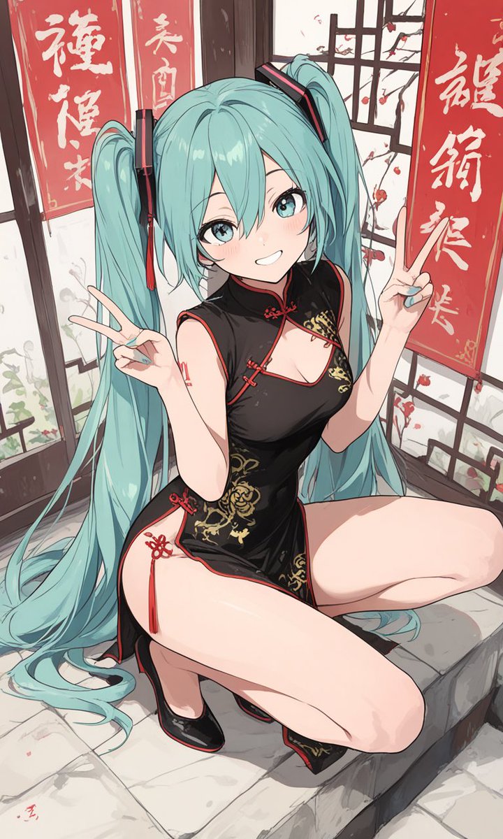 kawaiiaiflower's tweet photo. 絶対領域チャイナドレスミク✌️ https://t.co/iToSWstmho