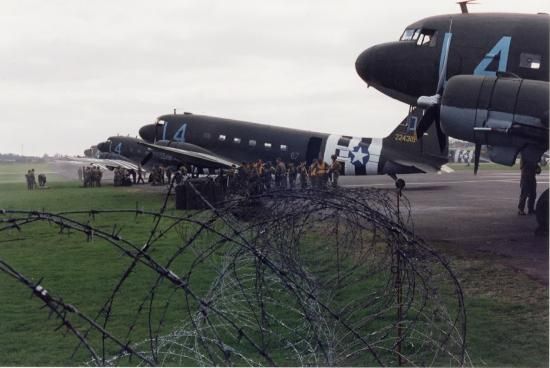 An2Club's tweet photo. On this the 82nd anniversary of D Day a few pics of when we used our Dakota to film for Band Of Brothers at North Weald.
Also when we recreated the paradrop over Normandy a few years back and the take off sequence from the film ours is the second Dak taking off. 
Lest We Forget. https://t.co/ZTEg6QVvT6