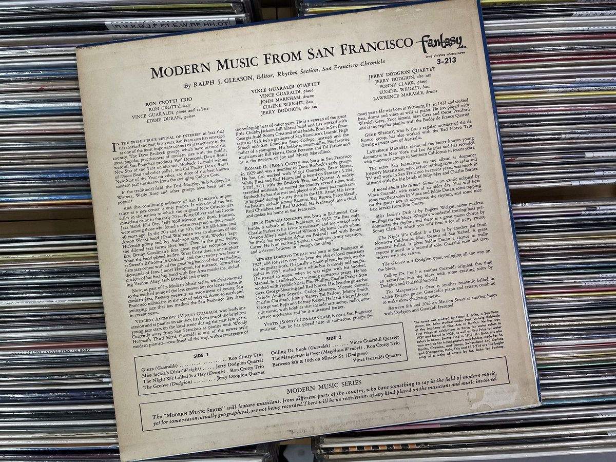 VINCE GUARALDI / MODERN MUSIC FROM SAN FRANCISCO （ FANTASY / 3