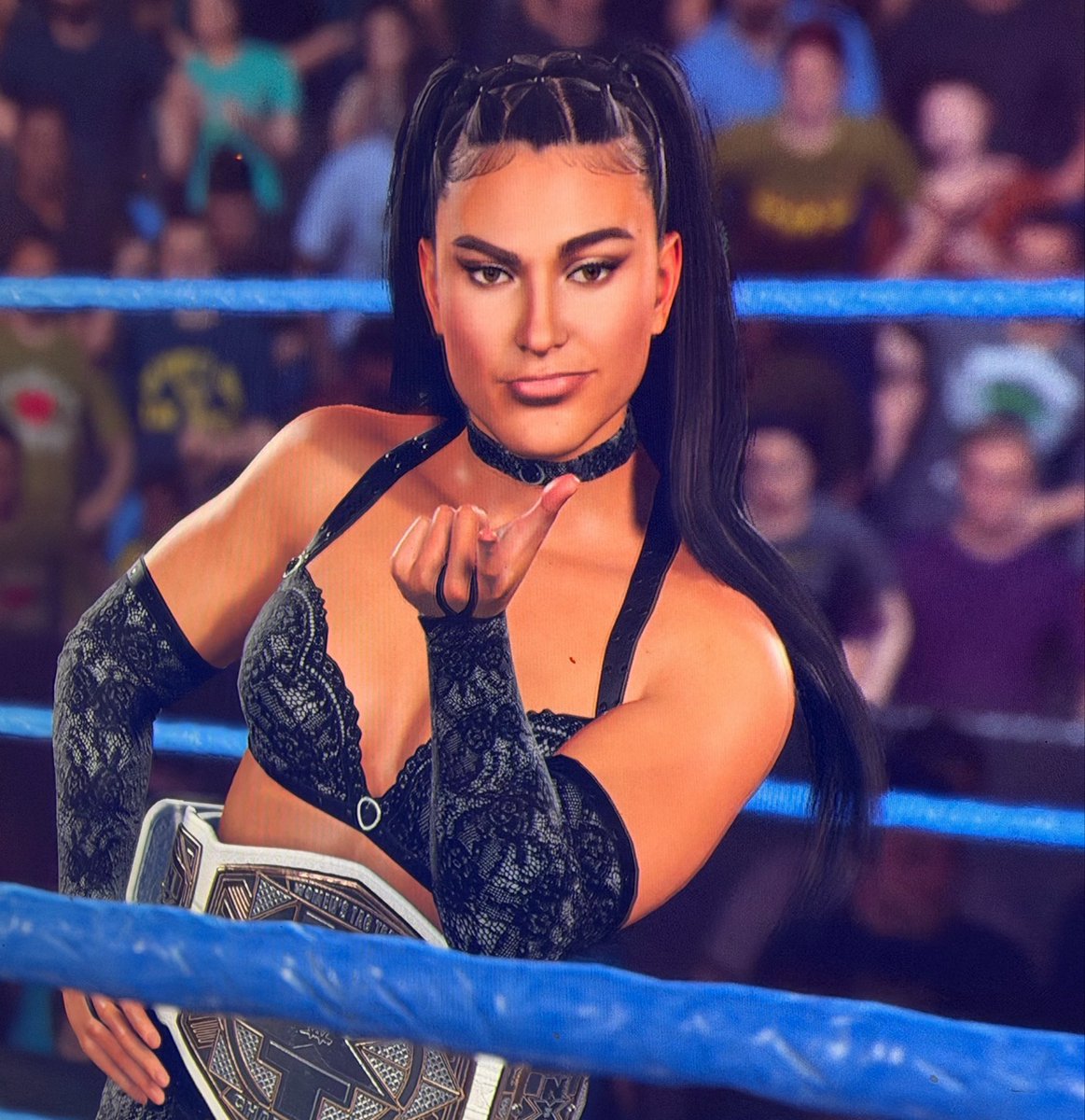 XDanielMooreX's tweet photo. If someone like Tyrese and Strauss Zelnick can be in #WWE2K26 then @WWEgames can patch in Tamina as well. I am also disappointed that Bull Nakano and Jazmyn Nyx’s hair are still not fixed after I have requested for this to be fixed numerous times from @2KSupport and @CornellGunter_ can this be fixed please!