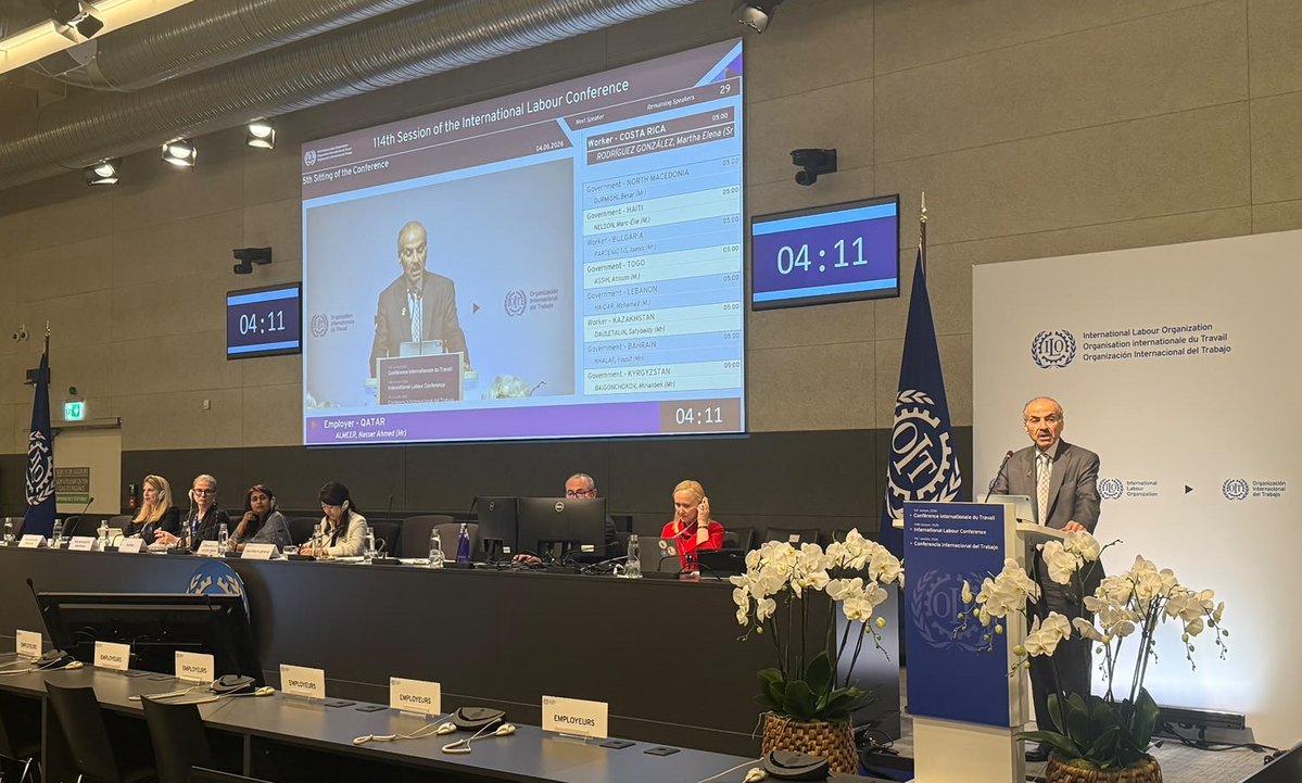 QNAEnglish's tweet photo. #Qatar_Chamber Participates in International Labour Conference in #Geneva
#QNA #Economy
https://t.co/kq6ylOhW7b https://t.co/zUfTshp0ZC