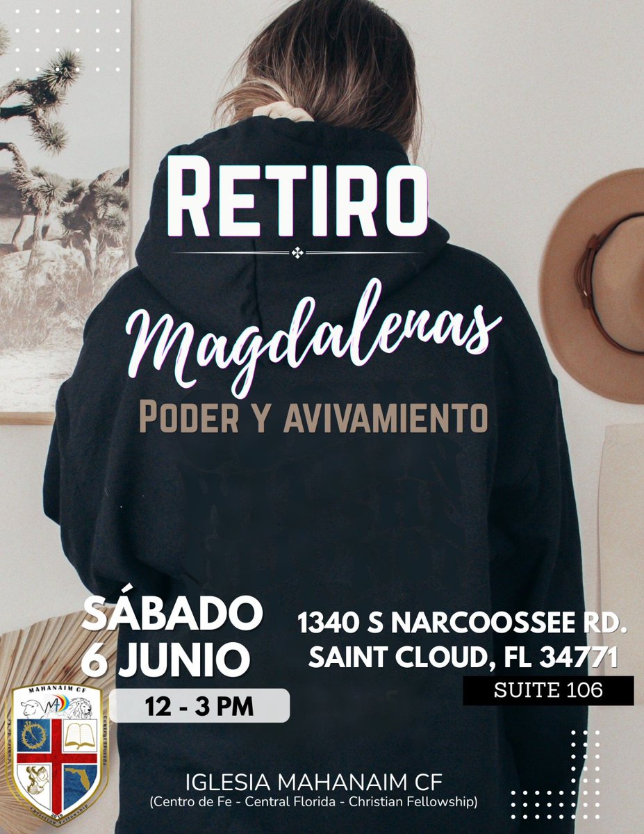 MahanaimCF's tweet photo. Hoy.   12 pm 

 1340 S Narcoossee Rd. Saint Cloud, FL 34771
(Suite 106)
#MahanaimCF https://t.co/OzoymXxMUL