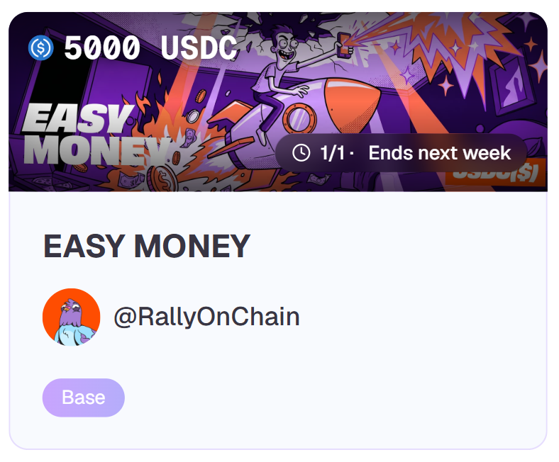 FabiusDefi's tweet photo. $5,000 pool, 50 winners, ~$500 for top 10 👀

Go check the new Easy Money campaign that just went live on @RallyOnChain fam.

The mechanism is pretty simple:

Write 1 post, submit it on Rally, bring new users into the app through your referral/code, and compete for the prize pool.

The interesting part is that most of the rewards are not spread evenly, but heavily concentrated toward the top 10.

Meaning good content + good distribution can actually get rewarded properly.

Rally is clearly still early, but the numbers are going up.

If they keep launching campaigns like this every week, I think we'll have an edge here.

Join with my code: FABIUSDEFI 🤝