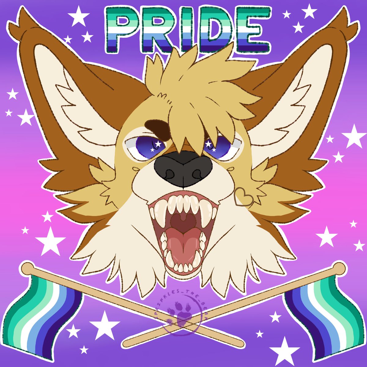 ElectraWoof's tweet photo. Happy pride everyone! 🏳️‍🌈

Art by @\SprinklesTheBean on TG https://t.co/oUOkNgE30b