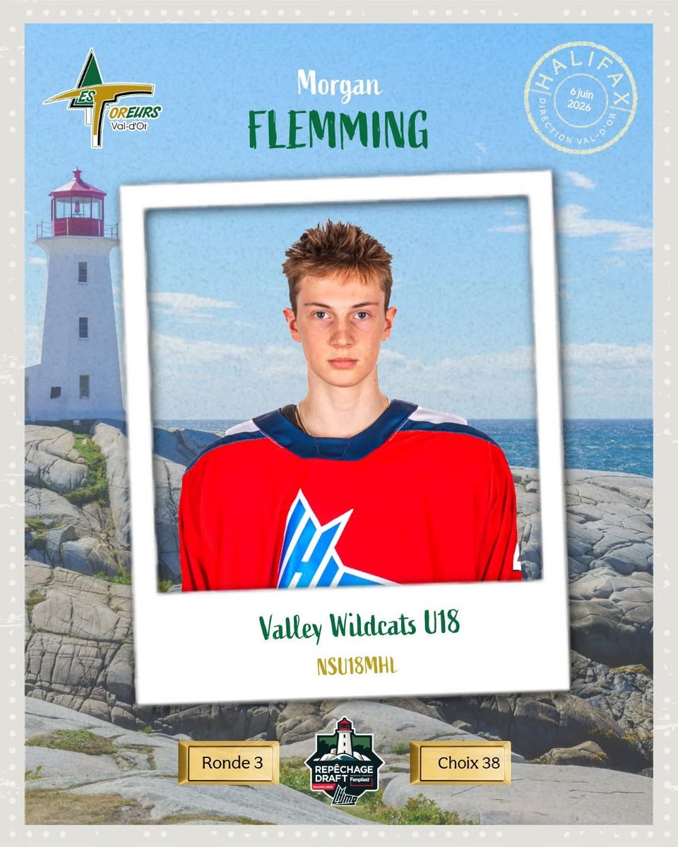 ForeursVD's tweet photo. Avec le 38e choix du repêchage, les Foreurs de Val-d'Or sont fiers de sélectionner l'attaquant Morgan Flemming, des Valley Wildcats U18. ⛏🌲 https://t.co/PRB3rOwS9s