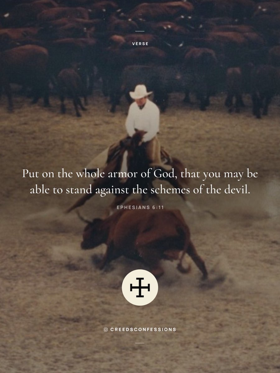 CreedConfession's tweet photo. Put on the whole armor of God, that you may be able to stand against the schemes of the devil. – Ephesians 6:11 https://t.co/pcNxl0crZ6