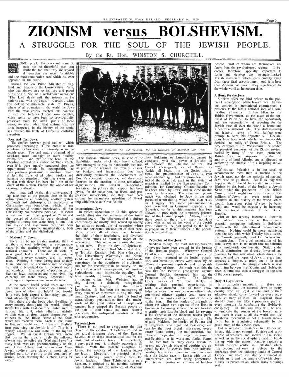 Wetzelrad's tweet photo. @DefiyantlyFree Winston Churchill on Bolshevism:
"With the notable exception of Lenin, the majority of the leading figures are Jews." https://t.co/oXV7B8Utob