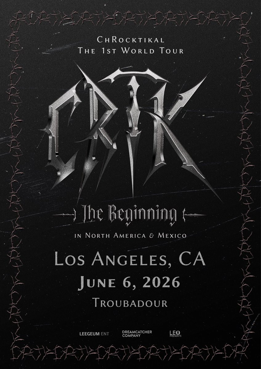 LeoPresents's tweet photo. [TONIGHT] @CRTK_official ⚔️

➔ Los Angeles, CA

ChRocktikal The 1st World Tour 
[CRTK: The Beginning] 

#ChRocktikal #CRTK #크록티칼 
#CRTK_THE_BEGINNING_TOUR https://t.co/lwTvipfqvY