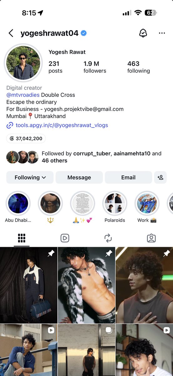 BiggRe75508's tweet photo. Congratulations Yogesh on your 1.9M on Instagram #splitsvillaX6 https://t.co/gehMKlV3ml