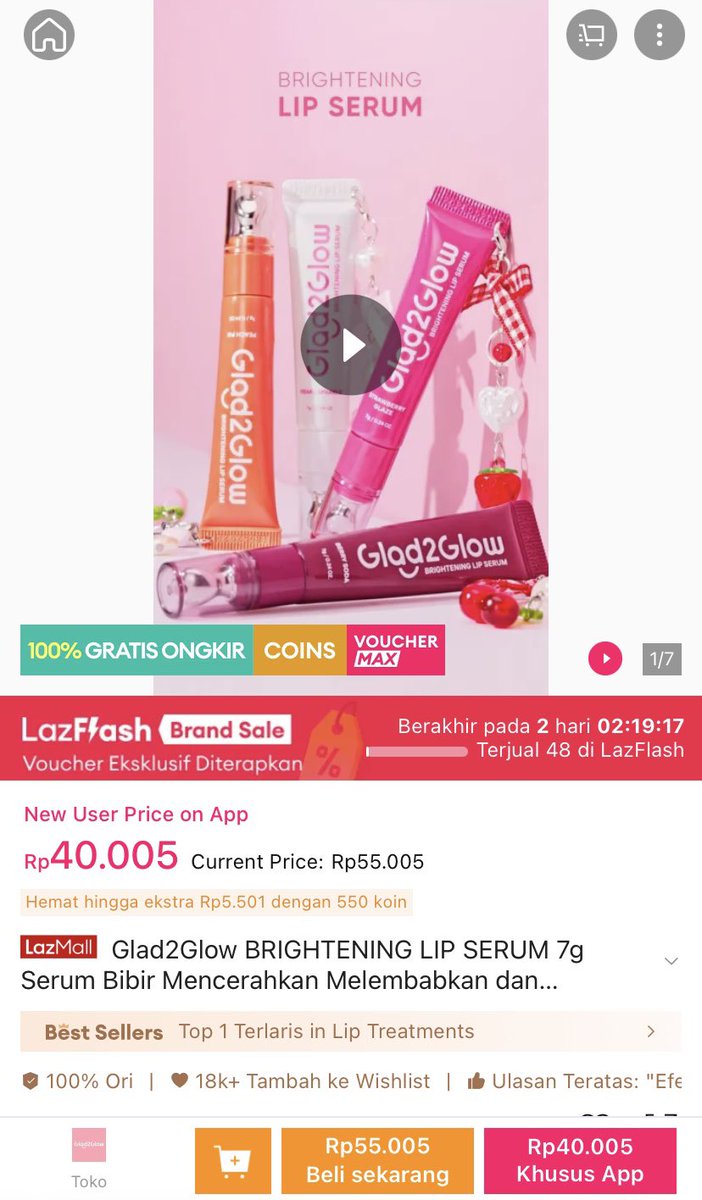 arka38660's tweet photo. nemu glad2glow lip serum lagi promo 😭 pas banget buat Beli Kebutuhan Murah di lazada 6.6 super wow sale. ada voucher bonus s.d. 66 juta juga!
https://t.co/jTQDoZ8vx7

#Lazada66SuperWOWSale https://t.co/UfAYCIZZZf