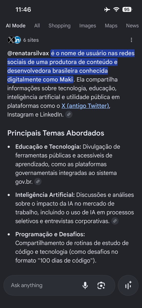 renatarsilvax's tweet photo. Joguei meu @ no Google e ele respondeu isso: https://t.co/a6N08Q9W8f