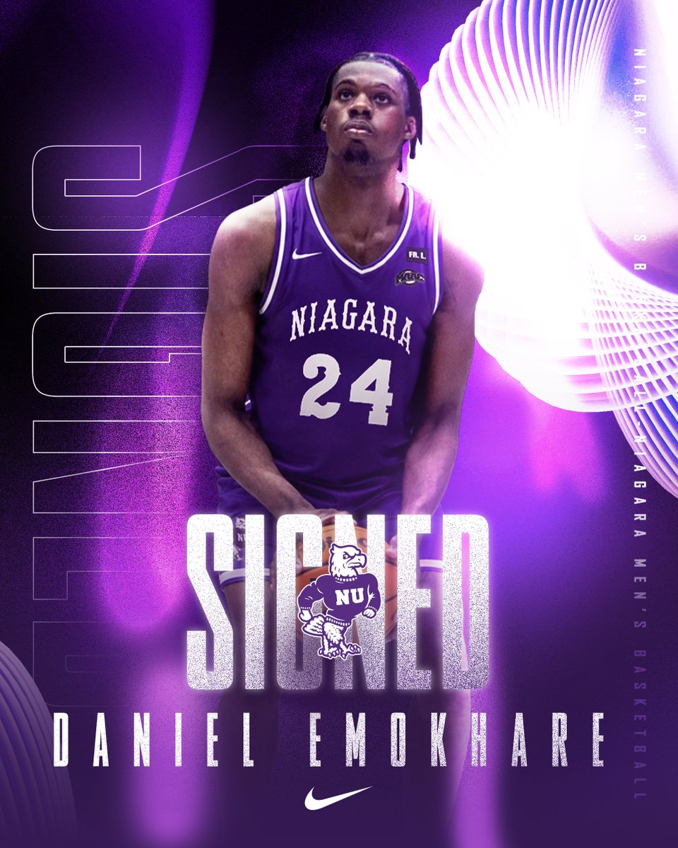 NiagaraMBB's tweet photo. Niagara Bound 🖋️

Please welcome Daniel Emokhare and his family to Niagara! 

🟣🦅🏀 https://t.co/eWZ9XxiutR