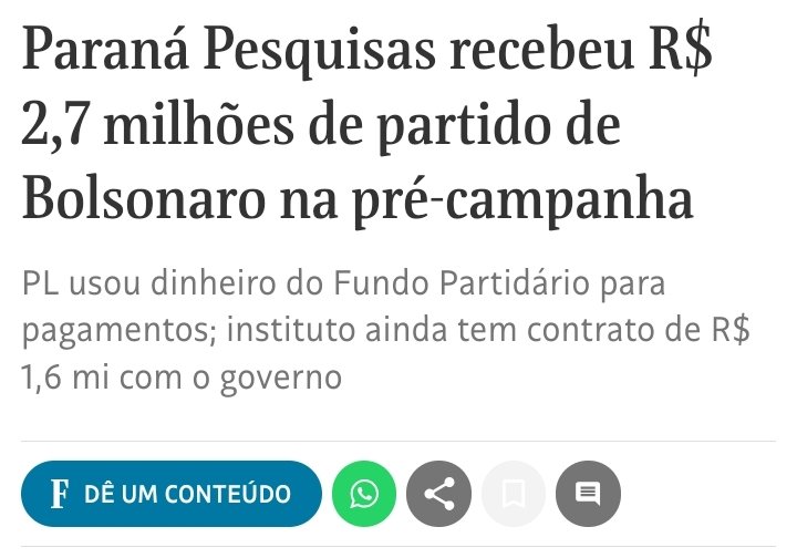 DMorgado13's tweet photo. @BolsonaroSP @FlavioBolsonaro Na Paraná pesquisas, talvez o RACHADINHA LESA-PÁTRIA apareça com número$ melhores! https://t.co/ryrwMJtH0J