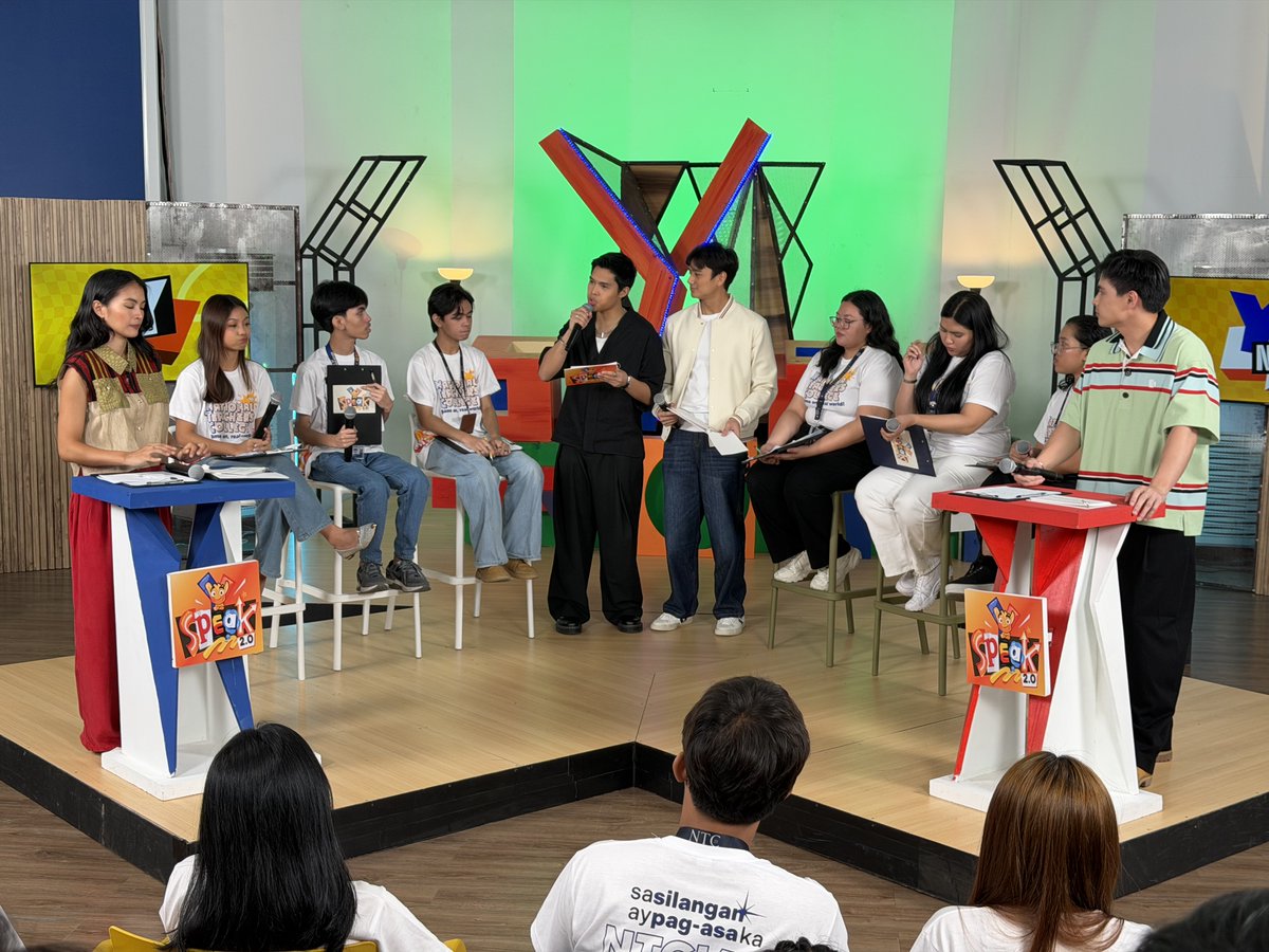 yspeakph's tweet photo. Kasama ang mga debaters mula sa National Teacher's College at team captains na sina Aya at Ralph, makisali sa isang makabuluhang talakayan tungkol sa ICC proceedings against former President Rodrigo Duterte. #YSpeakICCWatch 🤙🏻💬

#YSpeak #YSpeakPH https://t.co/wYQn7AJ9YS