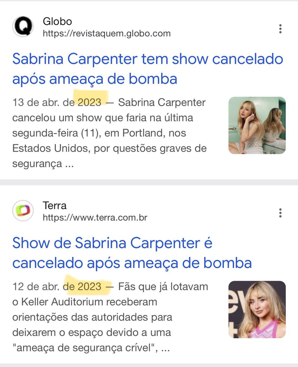 thgrudgs's tweet photo. a pessoa é TÃO desonesta que pra se pagar de vitima não passa nem as informações direito, a ameaça de bomba foi em 2023, 2 anos depois de toda a treta e a ameaça NEM pra sabrina era. https://t.co/yAp5CWSNgt