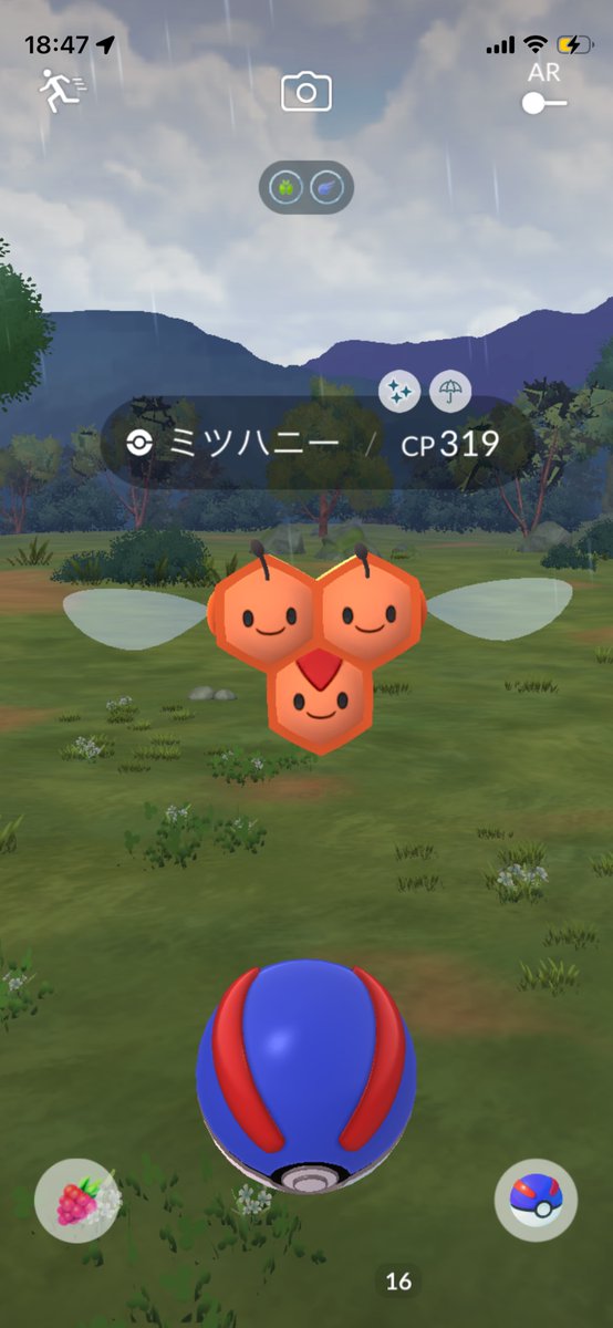 Marimarimarill8's tweet photo. ミツハニーメスのダイマックスを狙ってたけど通常版がきらりました✨あとはサニーゴちゃん！
#色違い #ポケモンGO https://t.co/7D3SlhNKo5