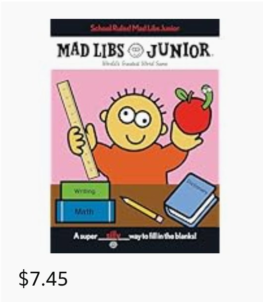 MelissaKumanski's tweet photo. Hey #TeacherTwitter! Let's do a #clearthelist drop! ⬇️

1. RP this post!👍
2. What is your lowest priced item? 
3. Drop your list! 🔗

For my 26th year, I'm teaching 3rd grade &amp; would ❤️ to have this Mad Libs book to make back to school grammar review fun! https://t.co/oEptmXkIkv https://t.co/xWhZoFtwj4