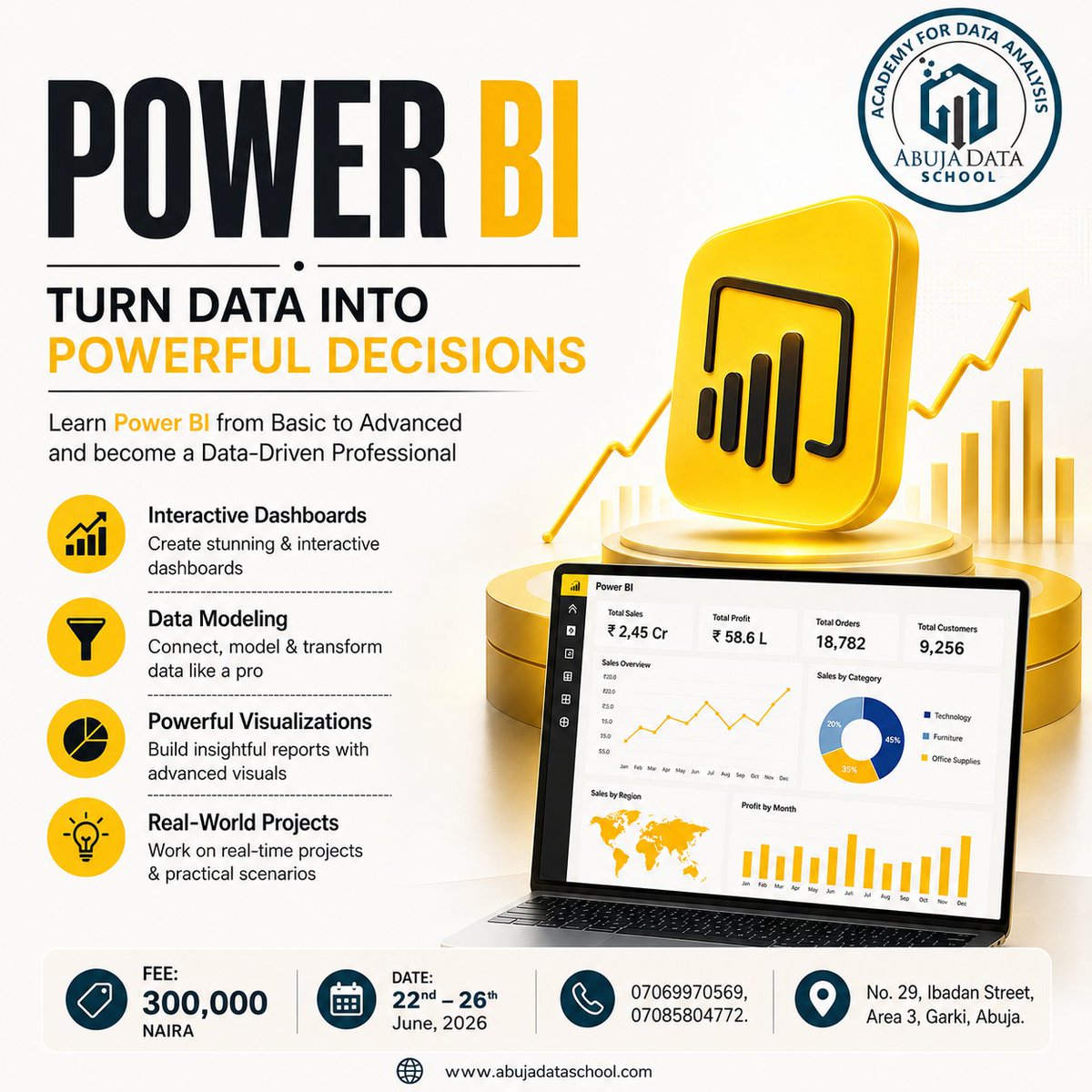 AbujaData's tweet photo. Power BI Training in Abuja

Power BI is one of the most popular data visualisation &amp;BI tools in the industry &amp;used by most of the data analysis professionals across the globe

Learning Outcome:

1. Acquire knowledge of retrieving data from various sources&amp;shaping data structures. https://t.co/V1hMpbXuFU