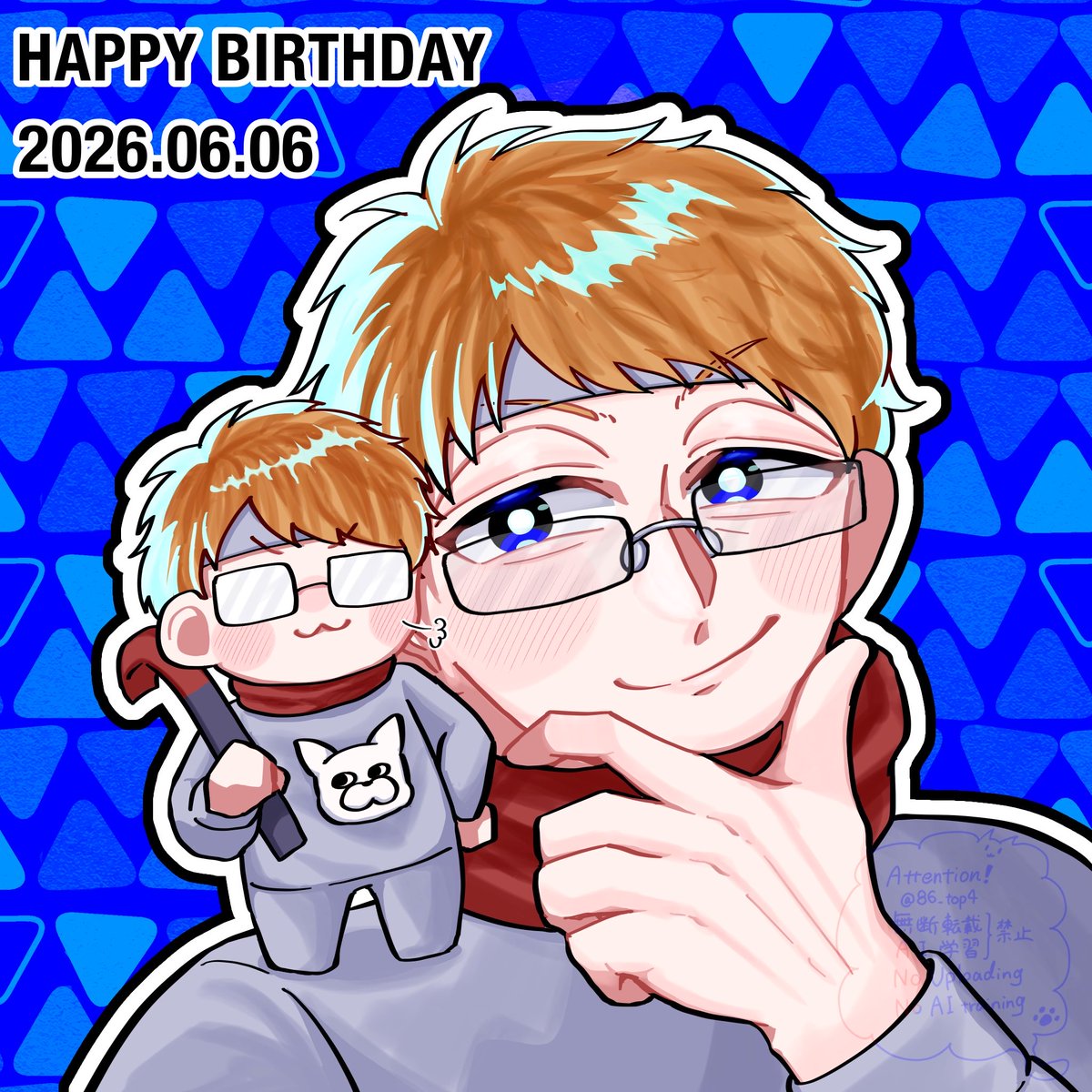 86_top4's tweet photo. お誕生日おめでとうございます！！！💙✨💙✨
今年一年が最高の年になることを祈っております！

#ガッチマン誕生祭2026
#ガッチマン生誕祭2026 https://t.co/2z0keVKGJm