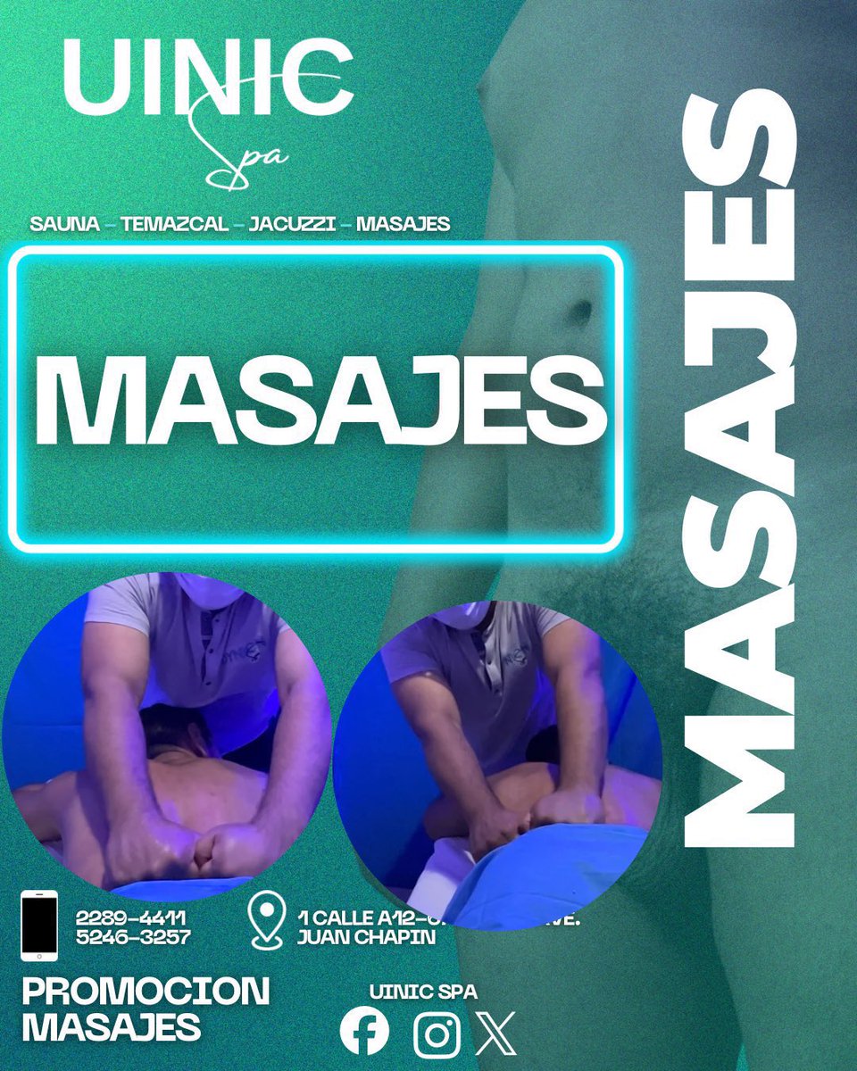 uinic3's tweet photo. 🔥SÁBADO DE PELADITOS EN UINIC SPA🔥

¿Necesitas relajarte y pasarla bien?

🧖Sauna
🌿Temazcal
🛁Jacuzzi
💆Masajes

⏰2:00 a 10:00

💲Acceso Natural: Q50
💲Acceso General: Q75
💲Acceso Consumible: Q100

📍1 Calle A 12-67, Zona 1, Ave. Juan Chapín
📞2289-4411 / 5246-3257 https://t.co/9PJXTRNwgr