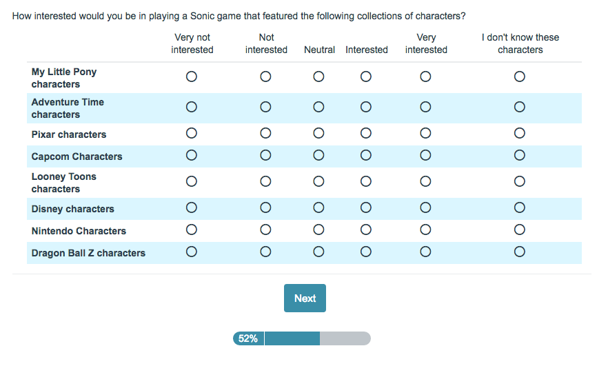 VersaDile's tweet photo. Never ever forget in 2016, SEGA had this survey and Dragon Ball Z was there!

Sometimes things take years or decades worth of business talks to happen. I always have hope due to this 🔥🙏 https://t.co/AuTmXFVbx7