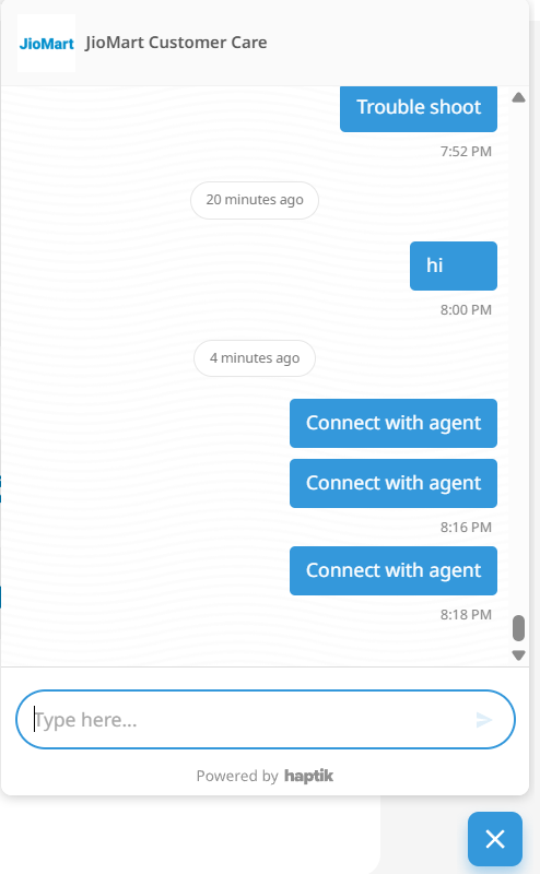 RavitejaS_15's tweet photo. @JioMart @JioMart_Support  Issue not resolved i tried multiple times and try to use help chat as well, But no proper response. I install and uninstall app, tried multiple devices and complaint also raised no proper action from jiomart support team
Order ID: JM6A1DDAF5018214F777 https://t.co/XFrGVT1WAl