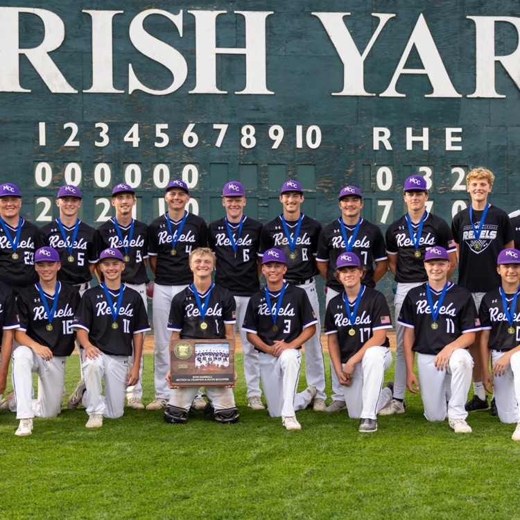 MCCSchools's tweet photo. The Rebels baseball team is seeded 4th in the upcoming State Tournament and will play the 5 seed Ogilvie on Thursday, June 11 at St. Cloud's Joe Faber Field. First pitch is scheduled for 6:30pm. Go Rebels! https://t.co/GsZzGFhYx5