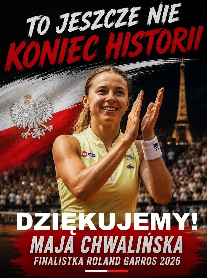 JM2scorpion's tweet photo. To jeszcze nie koniec historii, to dopiero początek ‼️ 
Przejść drogę od kwalifikacji do wielkiego FINAŁU Roland Garros 2026 to historyczny wyczyn. 
Dziś się nie udało, ale Maja Chwalińska pokazała wielkie serce do walki. 
Cała Polska 🇵🇱 dziękuje za te piękne chwile ‼️ https://t.co/l7j3NTMTvC
