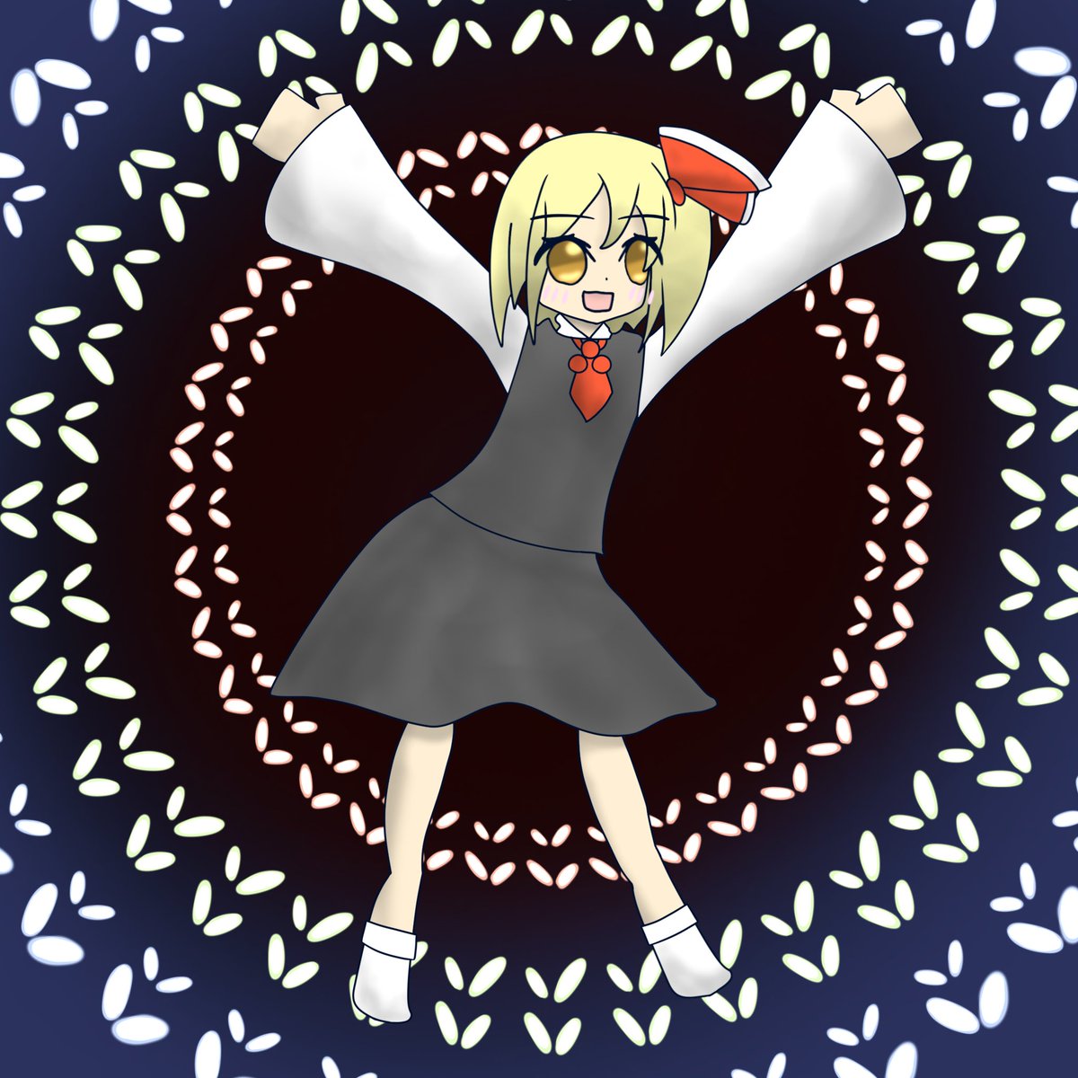 rouru_METAL's tweet photo. #毎月7日はルーミアの日
 #毎月七日はルーミアの日 
深秘録のこいしちゃんモーションで
ディマーケイション、描く派です。 https://t.co/tNXX4AxY7r