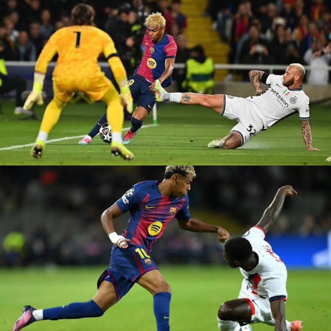 FluxCFC's tweet photo. 🚨🗣️ Breaking: Lamine Yamal responds to Patrice Evra viral interview:

Reporter: 

Patrice Evra recently said that in his prime he would "eat you alive." What's your reaction to that?

Lamine Yamal: (smiling confidently)

First of all, I have huge respect for Patrice. He's a legend of the game, a winner, and one of the best left-backs to ever play. I watch old clips of him, the guy was a monster.
But I don’t believe it. Not for a second.

I’ve faced tactical defenders, physical defenders, fast defenders… and I’ve dropped them. Look at Nuno Mendes, one of the quickest and strongest in the world — I got past him multiple times. Even against Atlético or DiMarco, they had to double up just to slow me down.

Dribbling is my language. It’s what I do best. So to Patrice and any defender who thinks they can lock me up in their prime… I promise you, I’ll leave you chasing shadows. Come test me."