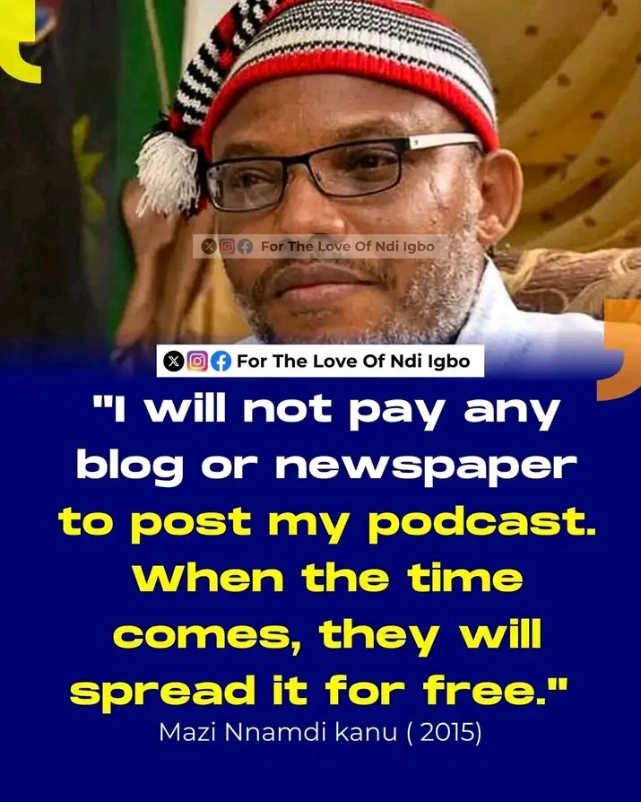 _vickylight's tweet photo. If they tell Nigerian content creators that a day will come when they will talk and post about Mazi Nnamdi kanu, they will say no. The time has come. https://t.co/POzmTo9YyZ