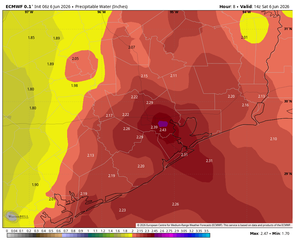 SpaceCityWX's tweet photo. Due to wet soils and the potential for slow moving storms, we are instituting a Stage 1 flood alert for the Houston region through Saturday evening. Please be weather aware and mindful of the potential for high water on roads: https://t.co/8IyRjrx7xa https://t.co/VhhkZrVhSy