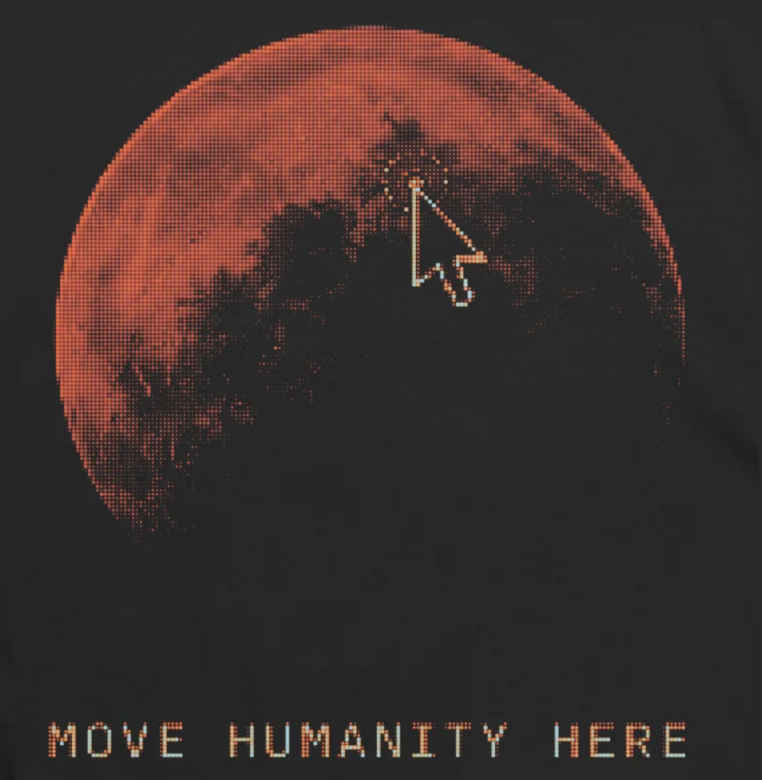bulografik's tweet photo. Move Humanity Here
Retro-Futuristic Space Tee
#SpaceTshirt #RetroFuture #Y2KAesthetic
@elonmusk https://t.co/j1rx3EXzmk