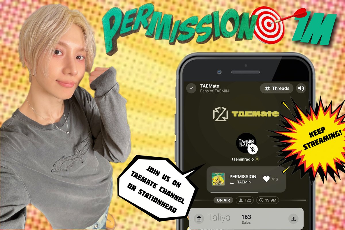 84_taliya's tweet photo. Almost 800K streams for PERMISSION #TAEMIN #태민 ! 🎶💃🎶 The first million is just around the corner 🎯 Join us on TAEMate Channel on Stationhead and let’s get there together! ❤️‍🔥
📍https://t.co/qHS54FOdW6 https://t.co/HLL6ONAL3k