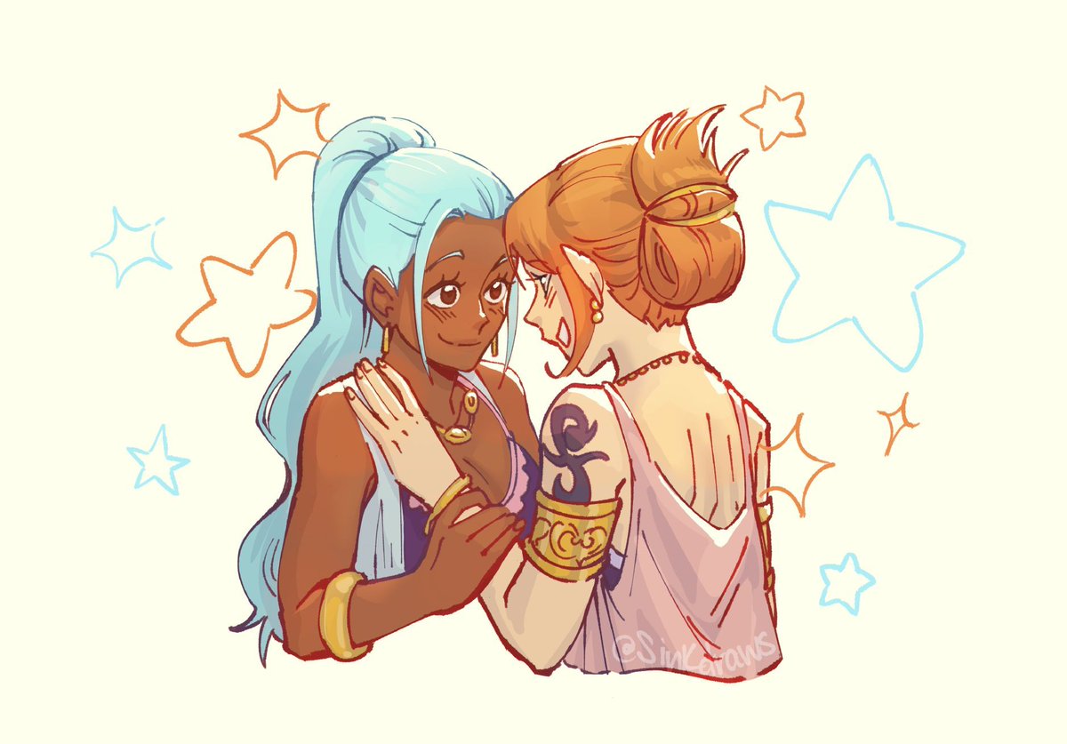 sinkdraws's tweet photo. when i walk into a lesbian competition but see namivivi there so i turn around bc my ass aint winning
#namivivi #onepiece https://t.co/jFYkKBZF6g