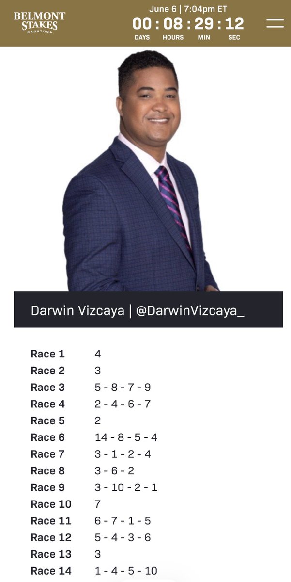 DarwinVizcaya_'s tweet photo. #HablanlosCaballos 
#BelmontatSaratoga
#BelmontStakes 
Día de ganar @NYRABets https://t.co/RGznRpCWRB