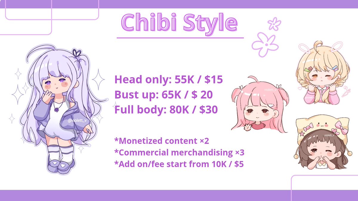 violett__v's tweet photo. [RT 🔃 &amp; Like ❤️ are really appreciated]

✿ COMMISSION OPEN for Local and International ✿
-Chibi&amp;Anime style

VGen:  https://t.co/Ra9soB4swC

Kindly DM me if u're interested or want to ask more 💜
#commission #VGenComm #artidn https://t.co/H0nvg0zz1C
