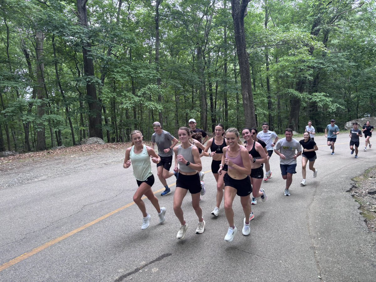 FriarsXCTrack's tweet photo. A great time this morning at our Alumni Run at Lincoln Woods State Park as part of Ray Treacy’s day of celebration!

#GoFriars https://t.co/PiVnDx8Rje