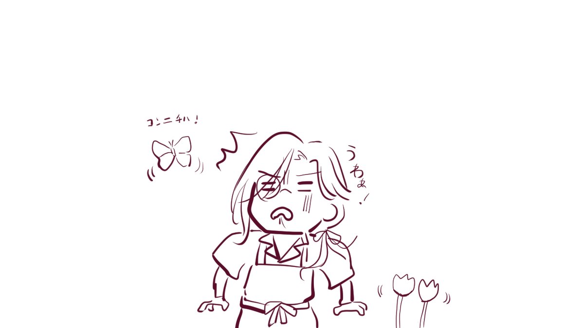 nokarakara's tweet photo. 全然かっこいいシェリンさん描けなくて街頭に出てるお花屋さんは虫がめっちゃいそうだなとか思いながら描いたらギャグな顔にしかならなかった落書きです。 https://t.co/wbkU3MlMSm