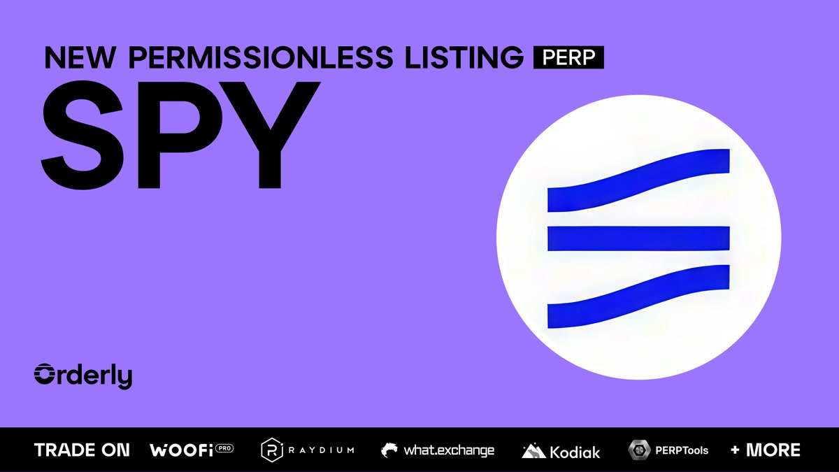 OrderlyNetwork's tweet photo. Another day, another RWA listing

$SPY, a S&amp;P ETF, is live on Orderly perp DEXs

Long or short $SPY with up to 20x leverage

Orderly is the easiest infrastructure to:

1. Launch a perp DEX
2. List any perp market permissionlessly https://t.co/VdsYwDPvyW