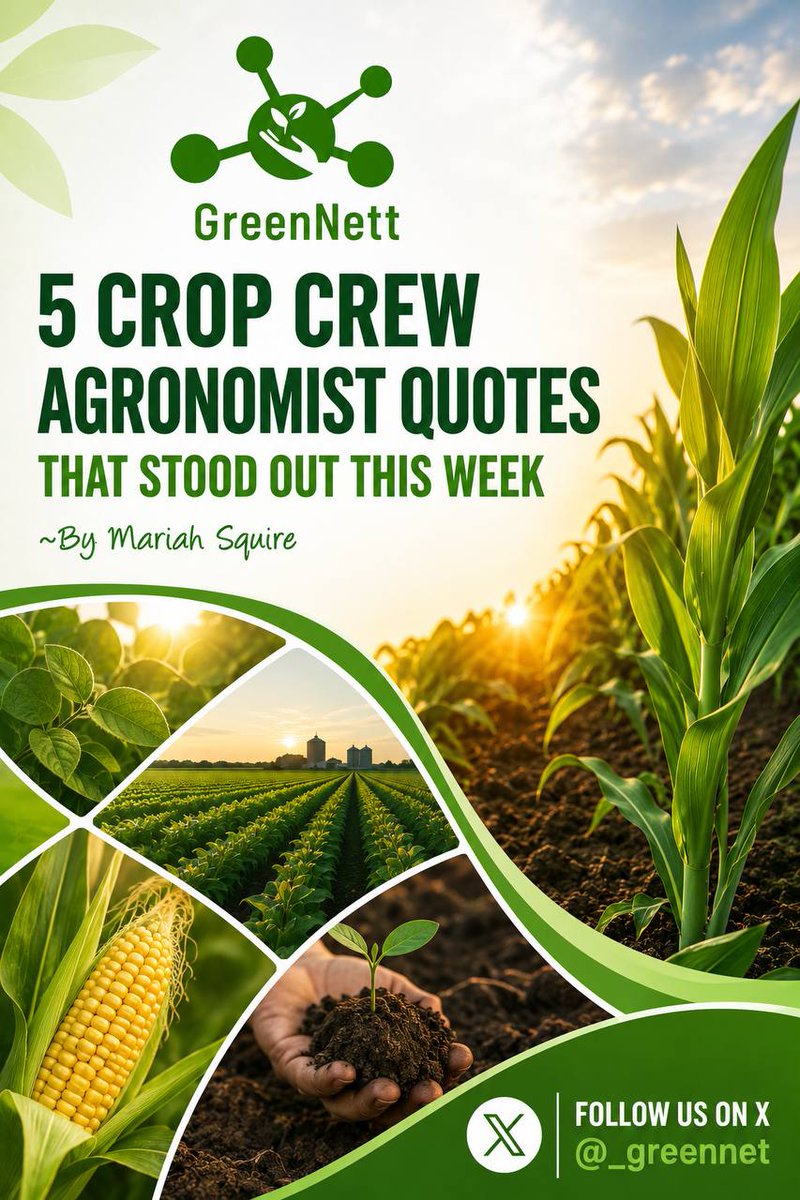 _GreenNett's tweet photo. 5 Crop Crew Agronomist Quotes That Stood Out This Week
~By Mariah Squire https://t.co/kwThM9XIuK