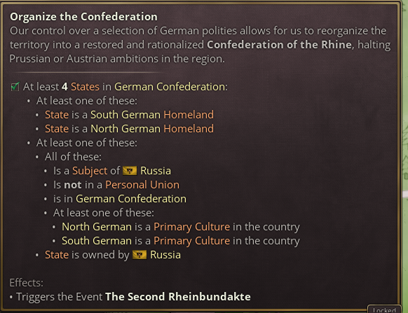 asubparusername's tweet photo. I was confused why the Confederation of the Rhine journal appeared, so I clicked it and it merged Bohemia and Austria lol. apparently Bohemia counts because it has German homelands, and because it used Bohemia's tag the Confederation of the Rhine is now Czech. https://t.co/Tylk8n5c5j