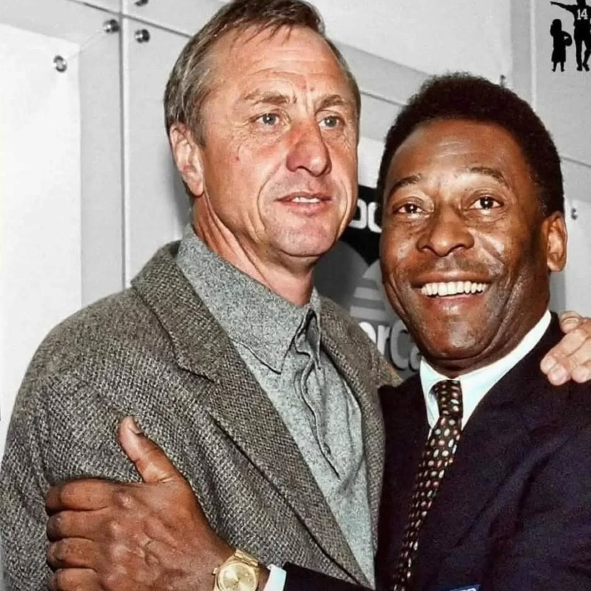 Kviskoteka's tweet photo. Dvije legende: Johan Cruijff i Pelé ⚽ https://t.co/CpG4kTpgKu