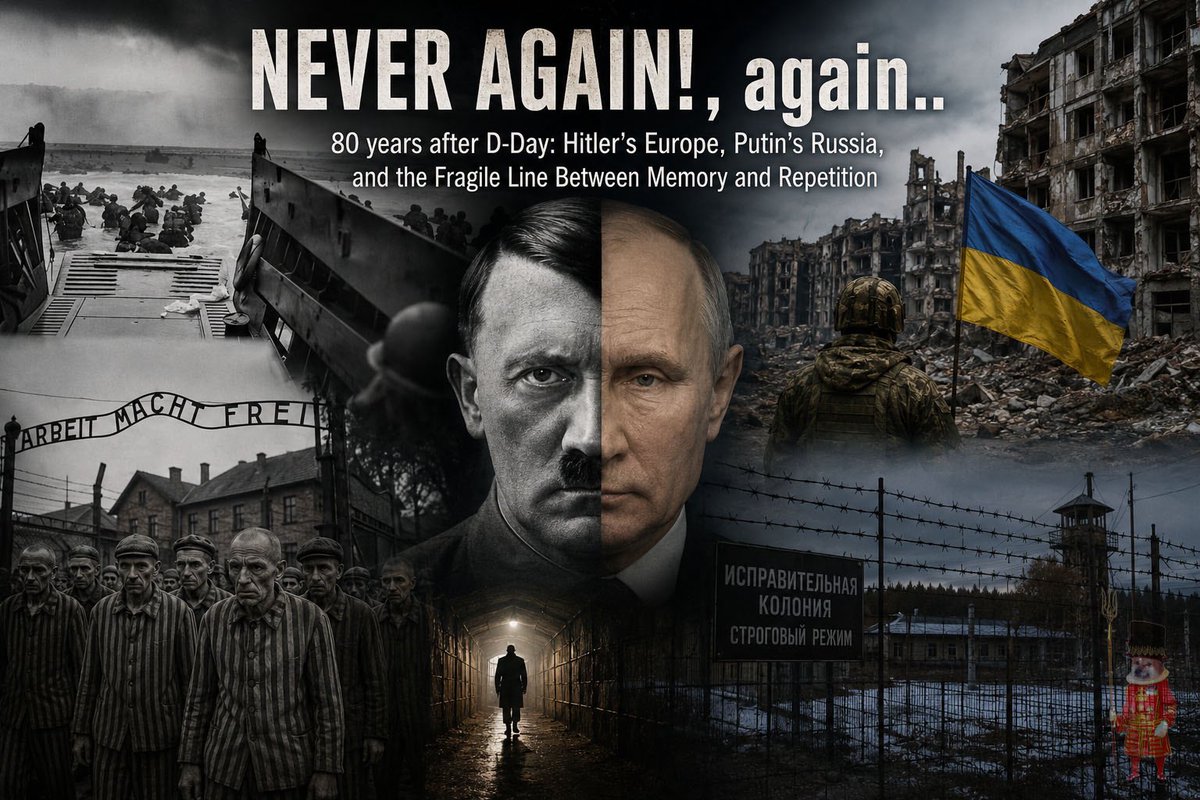 Beefeater_Fella's tweet photo. NEVER AGAIN, again..

82 years after D-Day: Hitler’s Europe, Putin’s Russia, and the Fragile Line between Memory and Repetition

Beefy’s 82nd Anniversary of D-Day tribute, drawing parallels to Ukraine.

Please SHARE and support Beefy Today!
 https://t.co/zuJ0EAQhZm https://t.co/dcWddSTu1d