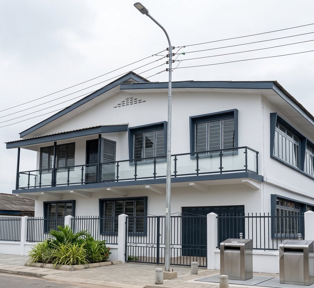 vangeorgh's tweet photo. The Architecture of Mushin.

I found the form of this building intriguing so I asked @gemini to render 3 different iterations of it like it was newly built.

This building responds better to our climate than what we define as ‘contemporary’ Architecture these days..

Which iteration is your favorite?