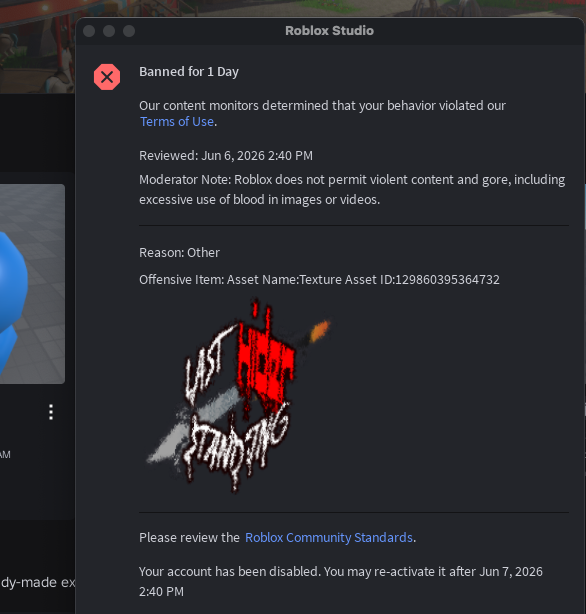 Daniel_RJ90's tweet photo. I got fucking banned for having a blood image on it. where the fuck is the blood thing they talkin about, blind ass ai moderator fucker https://t.co/5A27ViXAtW