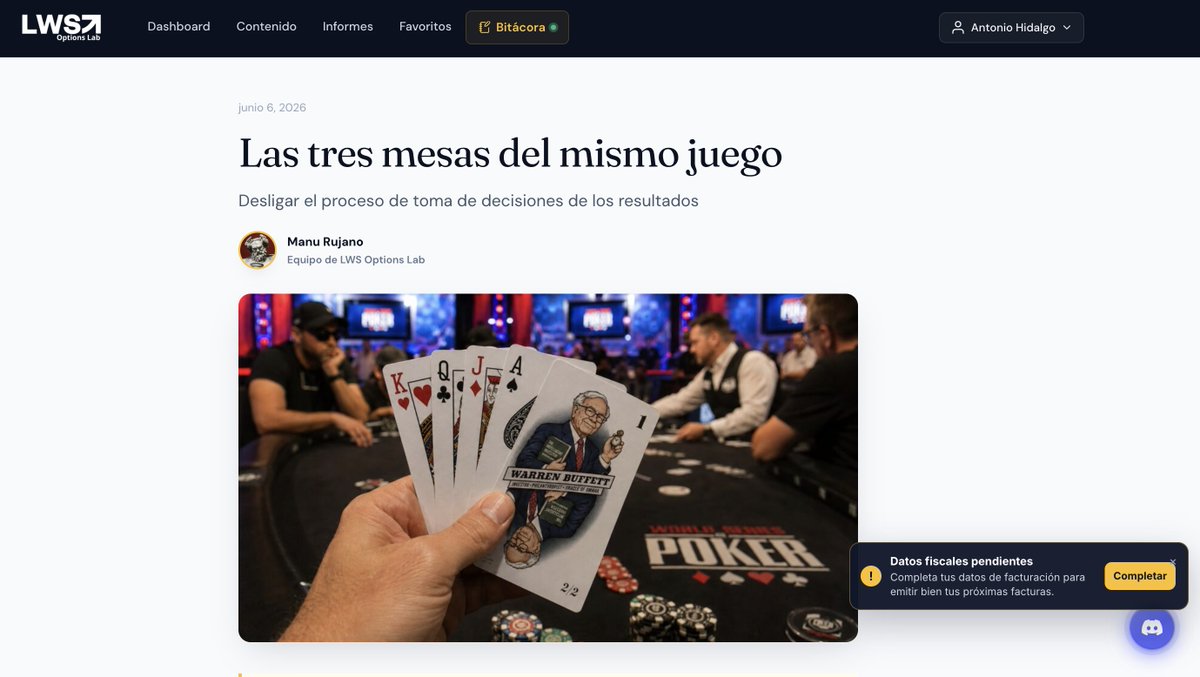 ahidalgoa's tweet photo. Que chulada lo que ha hecho el equipo informático de @LocosWallStreet con la web de @LWSOptionsLab 

Es el puto eurodisney de las opciones financieras

Y ojo, os podéis suscribir y ver contenido gratis también https://t.co/4j3ptG67x6
