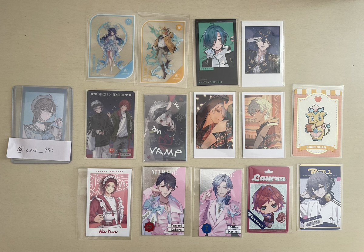 aak_953's tweet photo. 【交換】にじさんじ 7周年 5周年 ChroNoiR せめ4 七次元生徒会If We Were ゲマズ チェキ VACHSS JerseyMaidtes 特典

求▶︎ https://t.co/pJuAexk6mu
譲▶︎🎐、🐼、🥼🐱🌱、🎲、🌩️🦒、🎮🦭、🦋��、🗝 💸、👻🔪、🐰、🍁、🎋、🎤

2枚目同種🔫との交換
郵送交換のみ https://t.co/lFCrt7PSgx