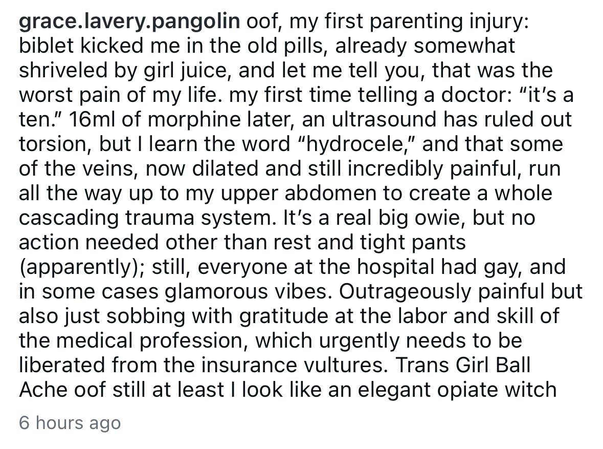 Sorelle_Arduino's tweet photo. Joseph Lavery’s kid kicked him in the balls*

A parenting hazard for any mum… 

Menfolk, I am well aware this is a painful thing but I’ve never heard of a man heading to ER for morphine after a kick to the nuts, is this a thing?

*no sniggering at the back 🤭 https://t.co/kfR57oSHo8