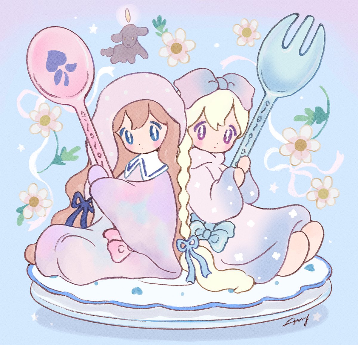 comcomblue's tweet photo. ✴︎🤍Spoon Fairy &amp; Fork Fairy 🍽️✴︎

#AAMY 
Witch’s Little Kitchen Series🪄 https://t.co/c7PiteKIAh